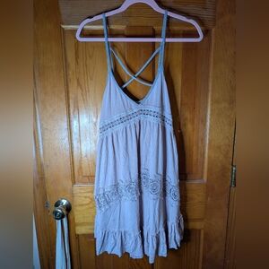 POL Lace Trim Babydoll Dress